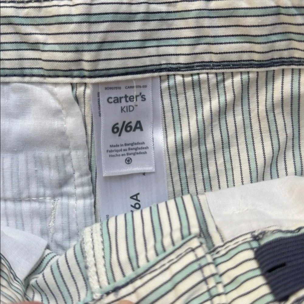 2 - NWT Carter's Bright Blue and White/Teal Shorts size 6 - Picture 6 of 8